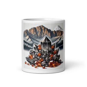 Orange And Black White glossy mug
